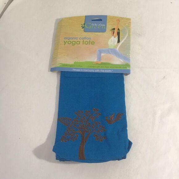New Wai Lana Green Yoga Tote Organic Cotton - Picture 1 of 7